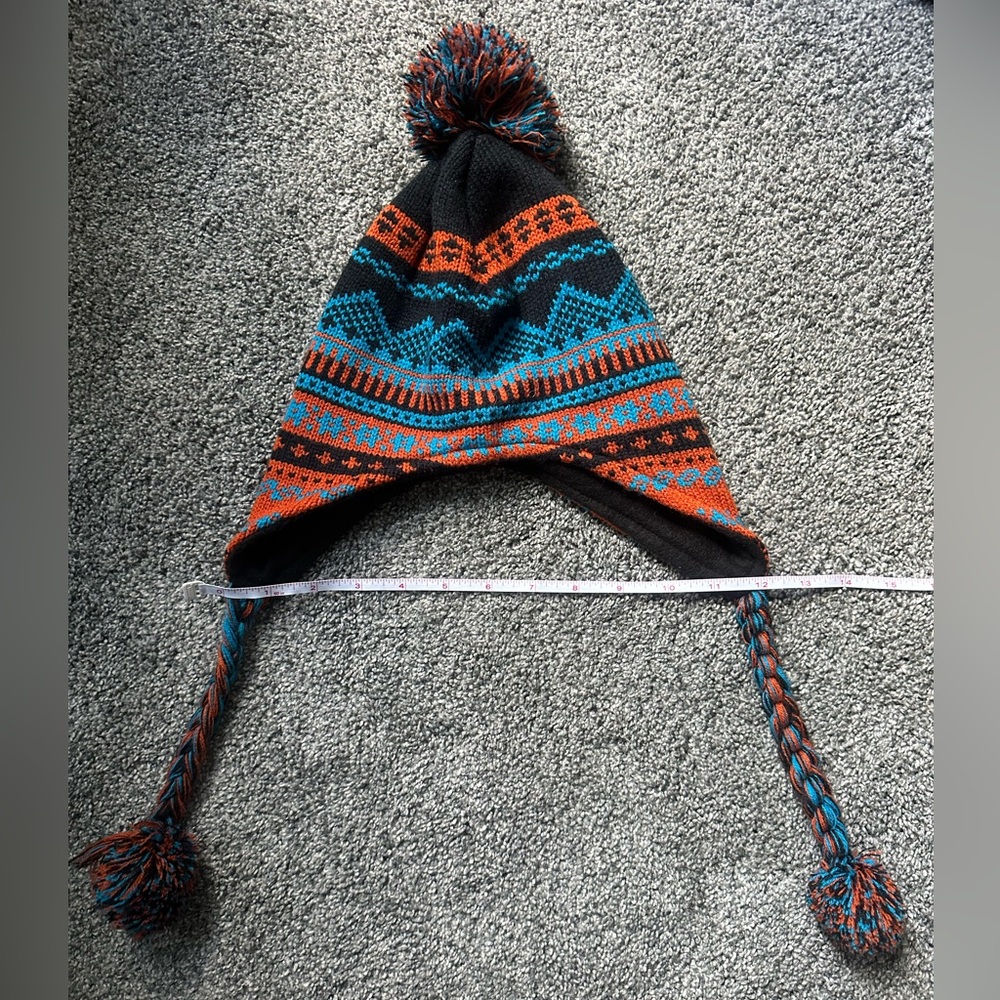 D&Y | Knit Hat in Orange and Blue | big kids/small adult | unisex | like new - Picture 13 of 17